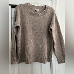 LOFT Women's Ribbed Crew Neck Sweater - Beige